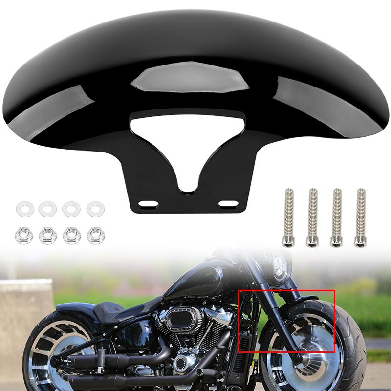 Motorcycle Gloss Black Front Fender Mudguard Motorbike Mudflaps Guard Parts For Harley Softail M8 Fatboy FLFBS FLFB 2018-up