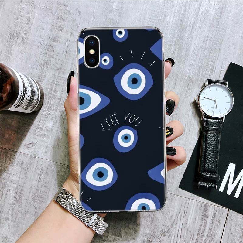 Lucky Blue Evil Eye Phone Case For iPhone 17 Air 16 15 Plus 11 14 Pro Max 13 Mini 12 7 8 + SE Pattern Art Customized Cover 17 Ai