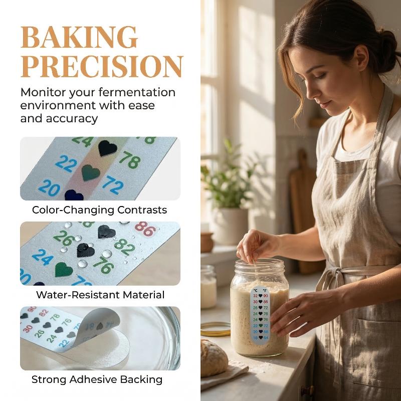 Brot Gärthermometer Digitaler Aufkleber Präzises Temperaturpflaster für Heimbäcker Küchen-Gärungsmonitor