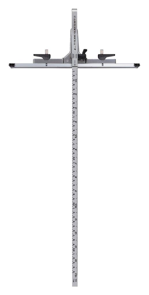 Shinwa Sokutei Sirkelsag Styreskinne T-Slide Slim Shift 2 45cm Kombinert Skala 73543
