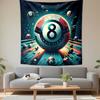 Giant Glowing 8 Ball Billiard Pool Table Retro Neon Wall Tapestry Game Room Bar Decor for Man Cave Boys Bedroom Gift