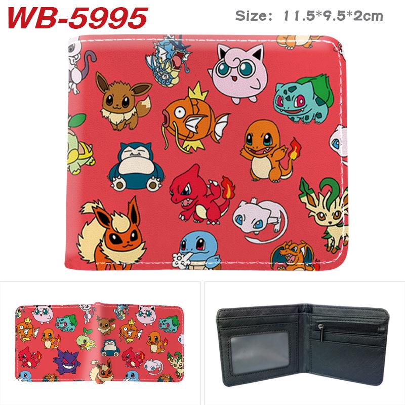 Pokemon Full Color Short Card Holder Coin Purse Bifold Wallet Cute Anime Peripheral Change Pouch