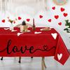 Valentines Day Decor Tablecloth 60x84 Inch: Valentine’s Day Decorations Heart Table Cover for Home(Red)