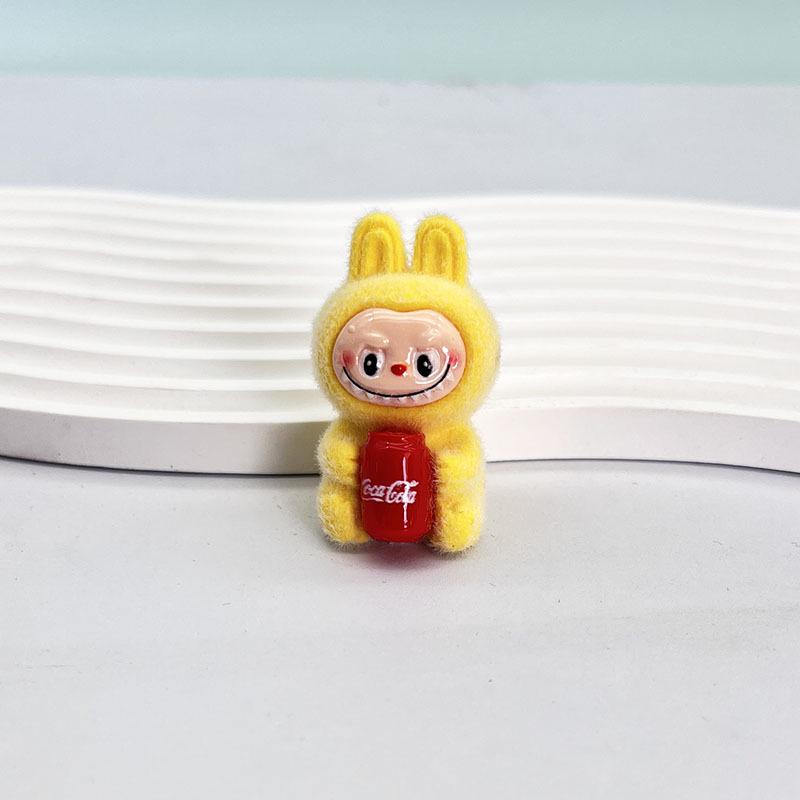 Flocked Coca-Cola Skateboard DIY Keychain with Resin Cartoons Blind Bag Edition