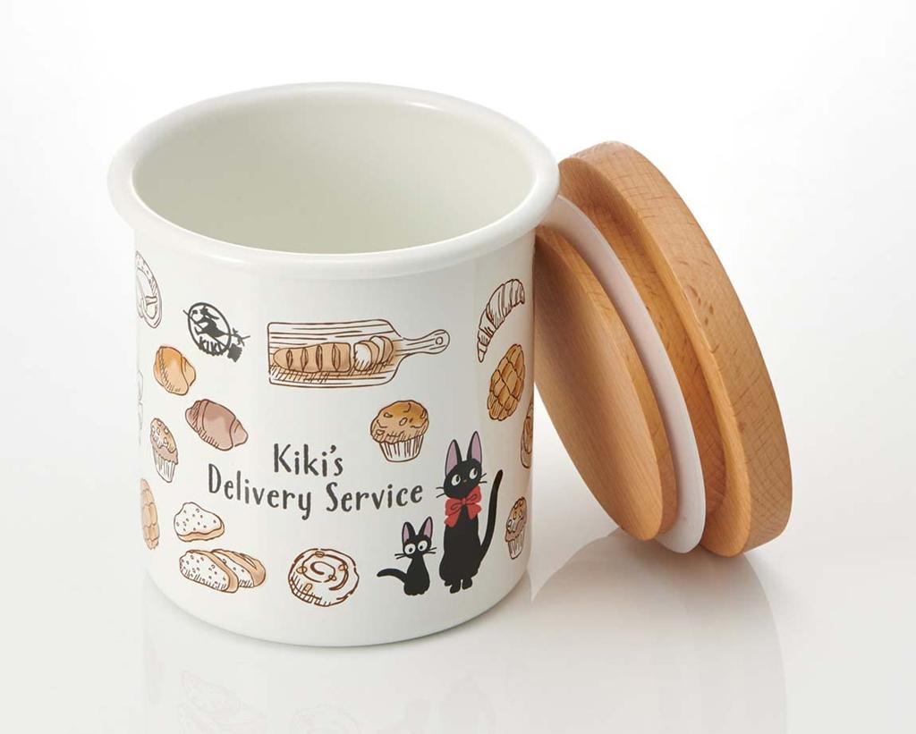 Skater Enamel Canister 750ml with Wooden Lid Ghibli Delivery Service Jiji Kiki's ENC8-A