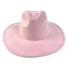 Artificial Suede Western Cowboy Hat Mujer Style Felt Jazz Hats New Roll Brim Cowgirl Cap  Men Women