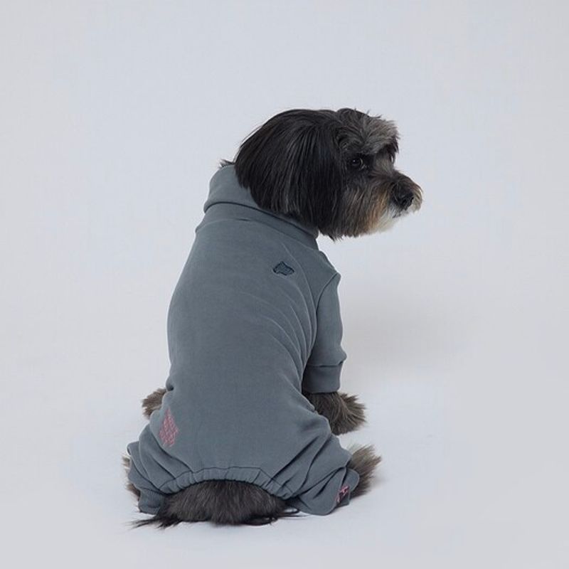 heart earth art Signature Embroidery Jumpsuit - Grey