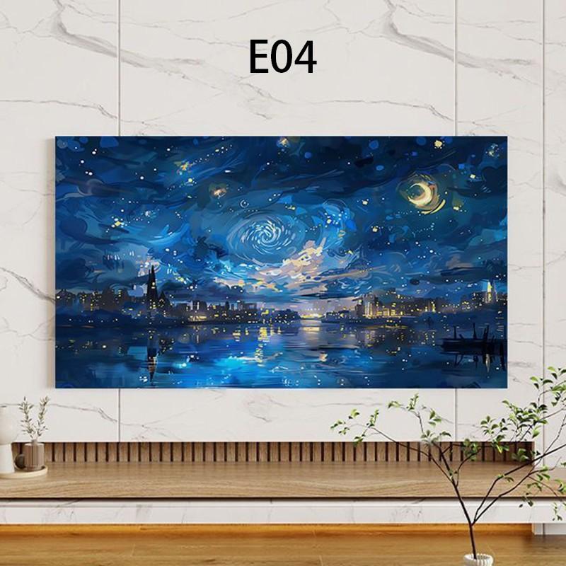 150x90cm Stoff TV Staubschutzhülle Landschaft Gedruckt Haushalts-LCD-Monitor Überzug Staubdicht Sonnenschutz TV Staubtuch