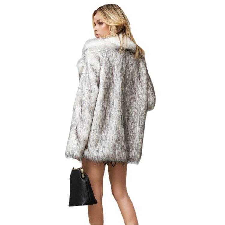 New Fur Coat Imitation Fox Hair Casual Warm Women's Fur Coat European and American Large Size Coat Loose