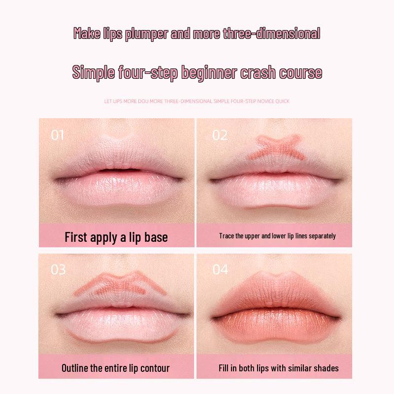 Jianmei Chuangyan Double-Ended Lip Liner Brush: Defines Shape, Plumps Lips, Waterproof, Long-lasting, No Fade, Nude Lipstick for Women.