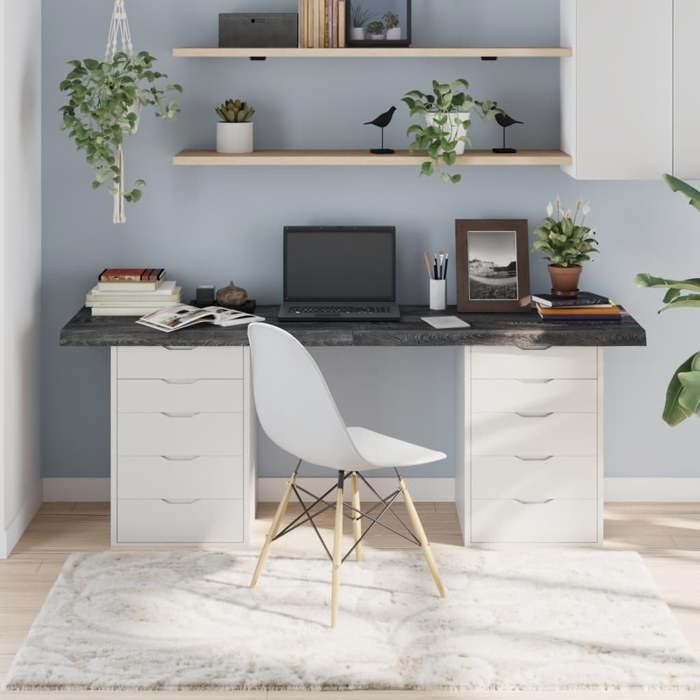 VidaXL Dessus de bureau gris foncé 180x60x6 cm bois chêne traité 3156457