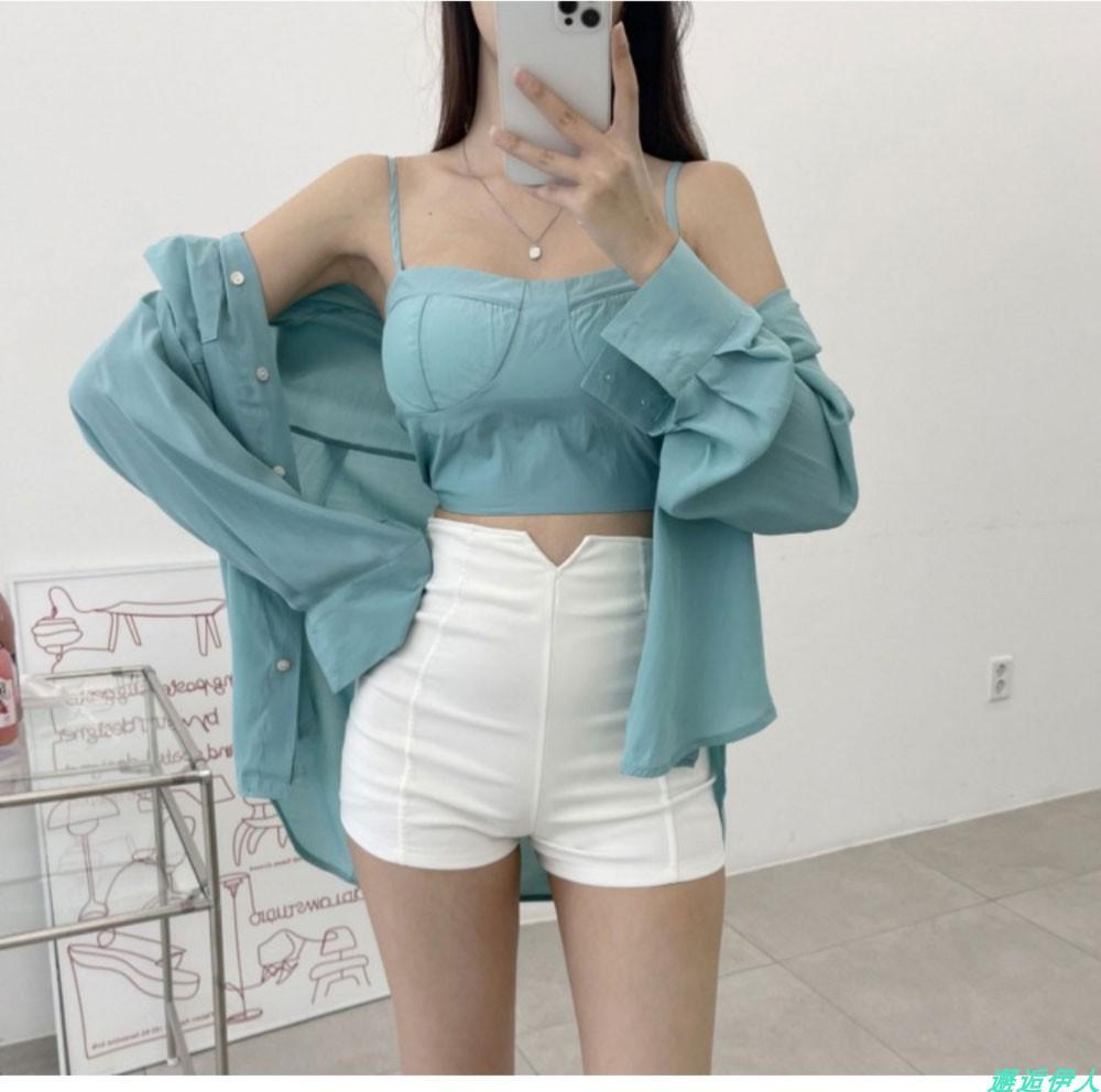 2024 Women's Summer Petite High Waist Slimming A-Line Black Suit Shorts