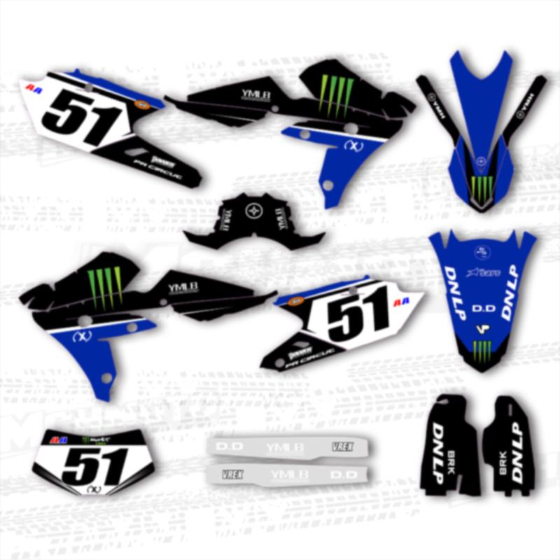 MCHMFG  Team Graphics Decal Stickers Kits For YAMAHA WRF450 2016 2017 2018 YZF450X 2015 2016 2017 2018 Number Name