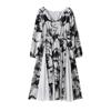 A Plus-size Women's Dress with A Traditional Chinese Style and Design, Featuring Ink-wash Painting, Is A New Style for Spring and Autumn