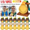 1-10 PIÈCES Médailles de Gagnant Or Argent Bronze avec Ruban pour le Cou Médailles de Récompense Gagnant Doré Prix de Match de Football Souvenir Sportif Scolaire