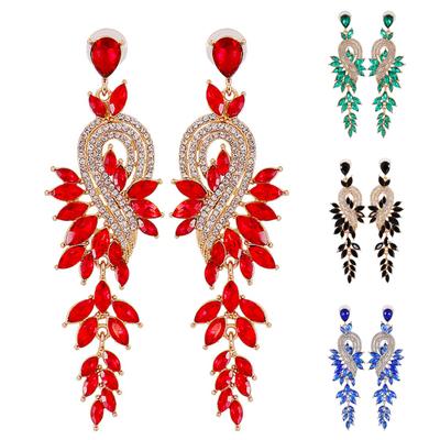 1 Pair Dangle Earrings Geometric Faux Crystal Jewelry Elegant Long Drop Earrings