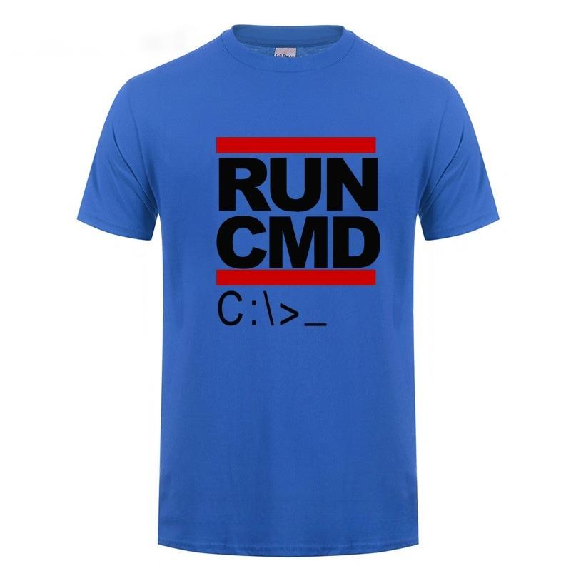 2026 Run Cmd Computer Programmer Tshirts Funny Birthday Gift for Man Boyfriend Husband Summer Short Sleeve Cotton T-Shirt Women Casual Tee Top