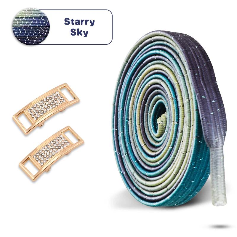 New Diamond Lock Shoelaces Without Ties Glitter Elastic Laces Sneakers Tennis No Tie Shoe Laces Flat Shoelace Shoes Accessories