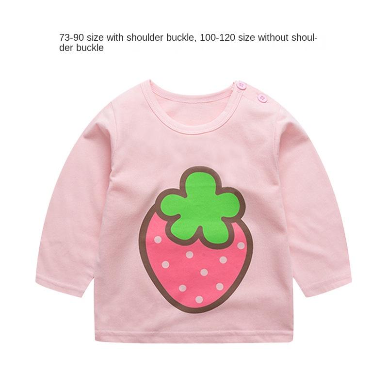 Baby Girl Autumn Long-sleeved T-shirt Baby Cotton Bottoming Shirt Girls Spring and Autumn Tops Small Children Fashionable Autumn Clothes