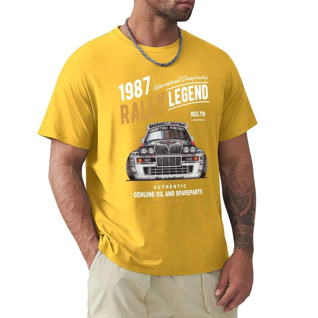 Motivo Leggenda del Rally con Auto Lancia Delta Integrale Hf del 1987 Uomo Estate 2019 Marca Cotone Hip Hop Abbigliamento Fitness Maglietta da Uomo