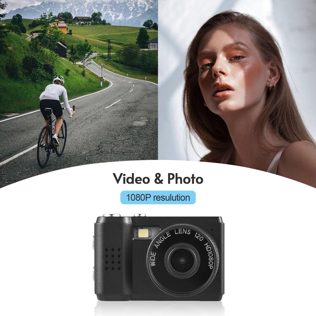 Mini digitální videokamera 1080P Videokamera Vestavěná baterie s LCD obrazovkou Blesk pro foto video