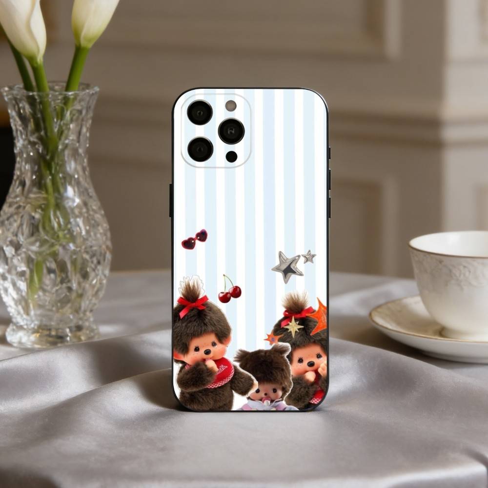 C-Cute M-Monchhichis-S Phone Case For iPhone 17pro,16,15,14,13,12,11 Plus,Pro Max,XS,Soft Silicone Black Cover