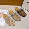 thick-soled fishing net shoes bag head half slippers women's summer wear new high-end mesh hollow cool slippers