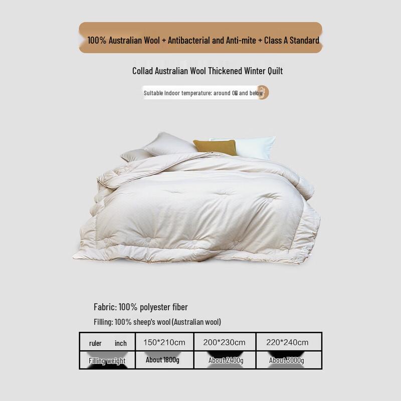 Mercury Home Textiles Thickened 100% Australian Wool Quilt