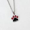 Rock Punk Black Red Drop Glaze Rebellious Meatball Cat Paw Pendant Hoop Earrings Necklace for Women Y2k Spice Girls Jewelry Gift