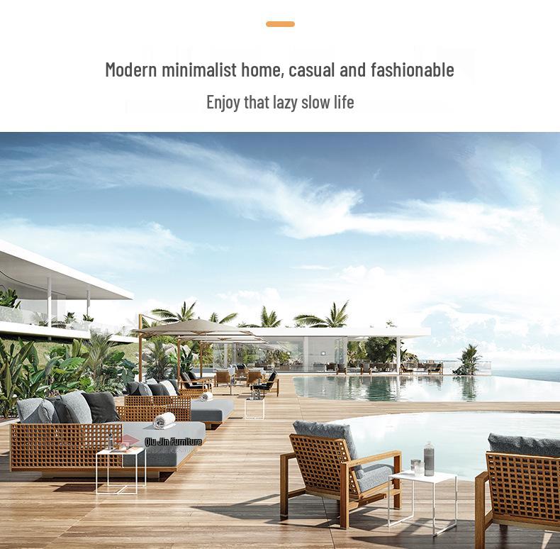 Nordic Outdoor Rattan Double Sofa for Balcony, Courtyard, Garden, or Villa.