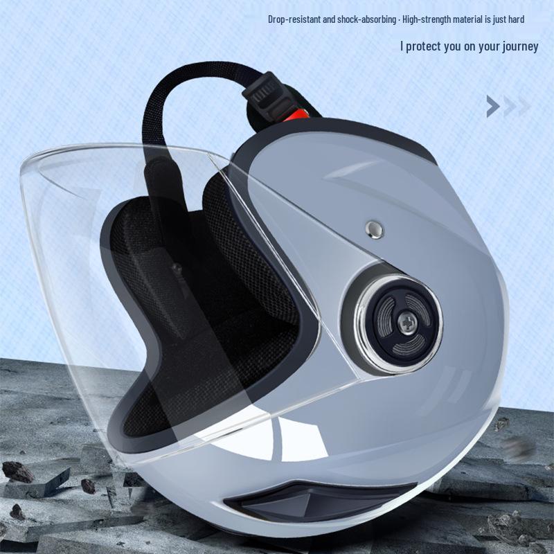 3C Certified Double Visor Electric Motorcycle Helmet, Unisex Winter Model, All-Season Safety Helmet
