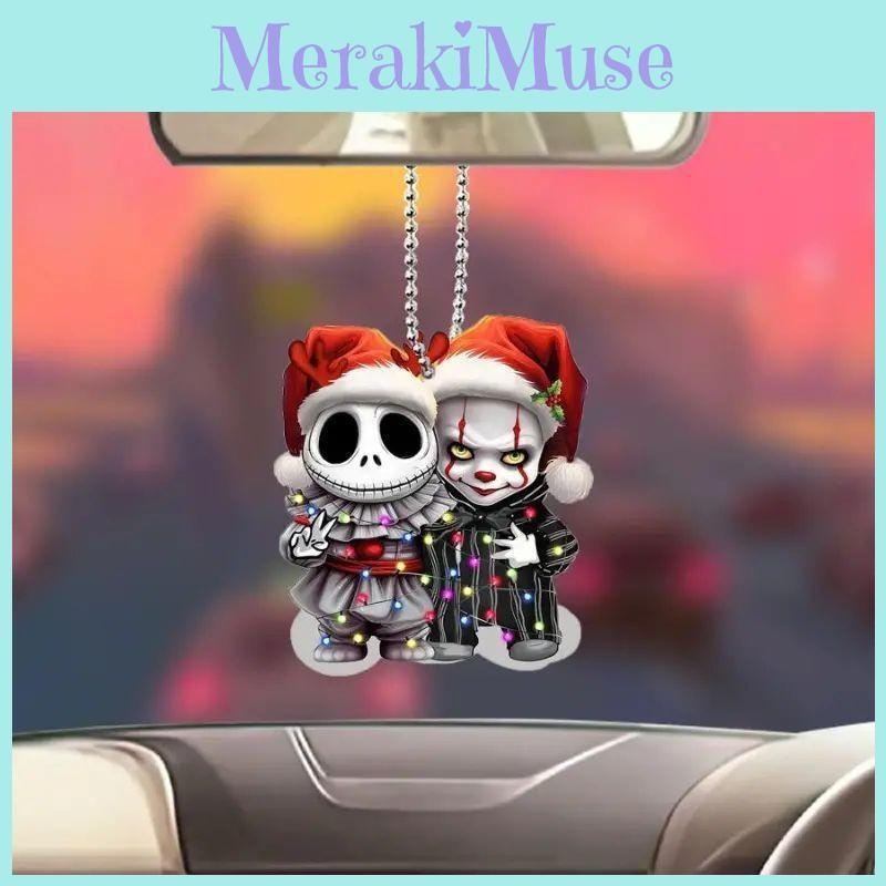 It Halloween Clown Acrylic Flat Surface Car Pendant For Auto Decor Interior