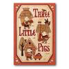 KINOWA "The Three Little Pigs" Wood Collage Original DIY Kit - Fairy Tale (Grimm's Fairy Tale) - Made In Japan