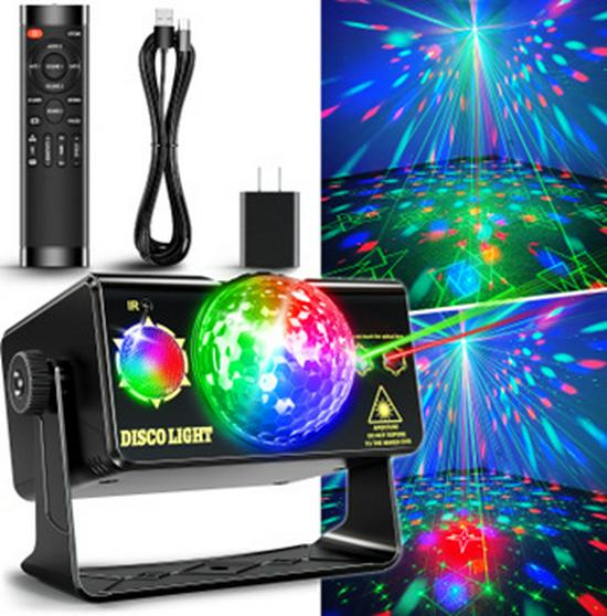 

Sound-Activated LED Stage Projector: Laser Magic Ball Light for Home and KTV 3m Cable (No Plug)