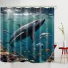 Bathroom Using Sea Bottom Big Fish 3D Shower Curtain, Luxury Bathtub Standard Shower Curtain, Waterproof and Bright Fabric Showe