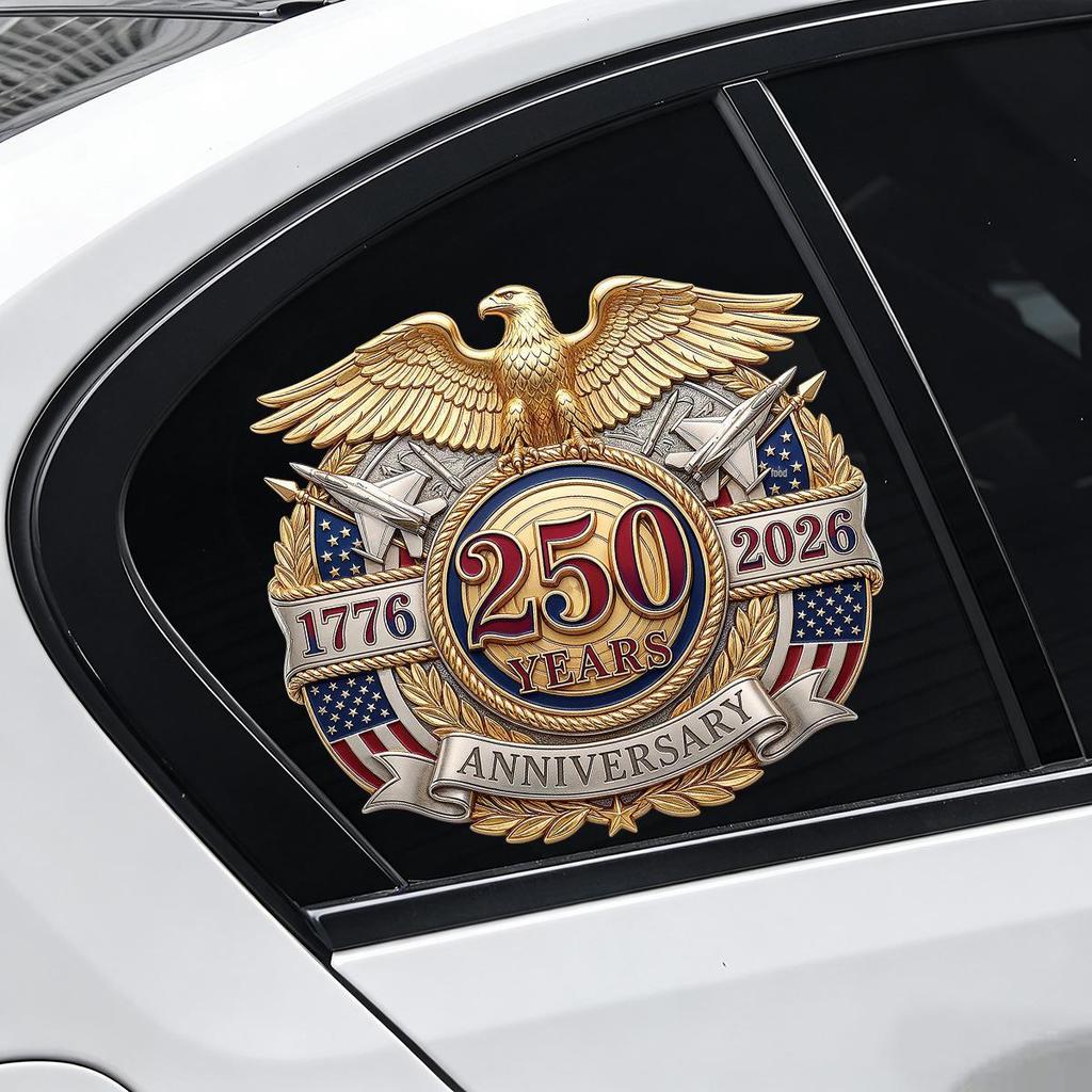Adesivo Decorativo Eletrostático para Janela Águia-careca 250º Aniversário Dia da Independência