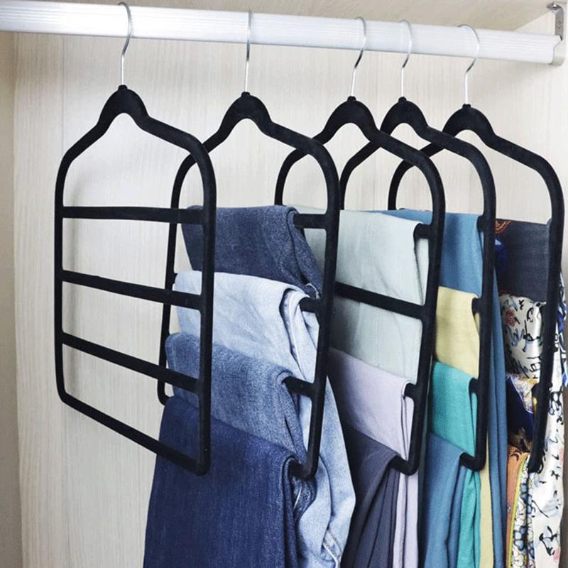 Pants Rack Clothes Tie Scarf Drying Rack Multilayer Closet Organizer Hangers Clothes Hooks Save Wardrobe Space Bedroom Closets