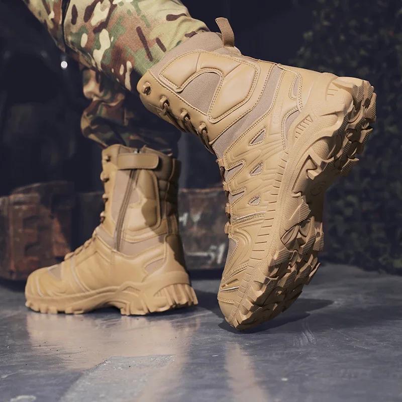 Men Climbing Shoes Waterproof Tactical Boots Military Hunting Hiking Shoes Breathable Army Boot Anti-Slip Motorcycle Zapatillas