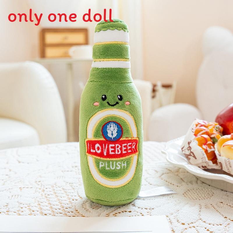 Cartoon Beer Bottle Plush Toy With Pp Cotton Filling For Gift And Collection