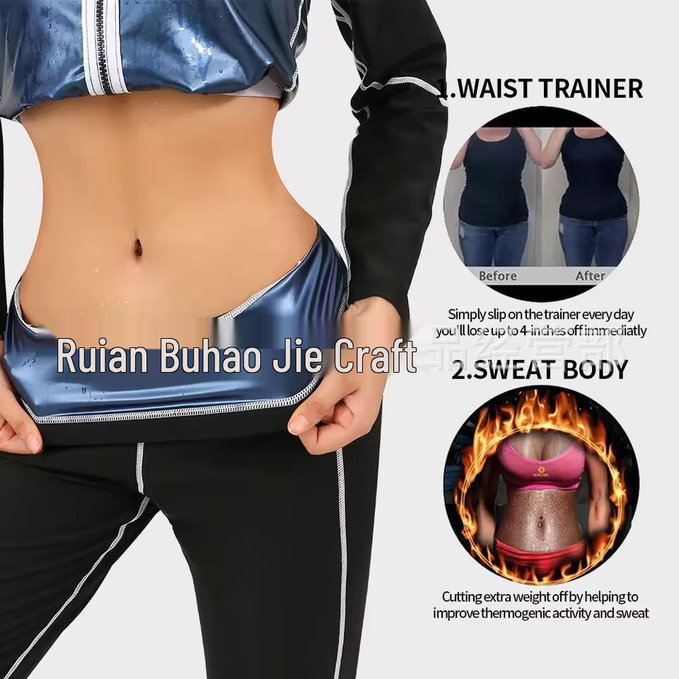 Tuta Sauna Taglie Forti da Donna Set Modellante per Yoga e Controllo Addominale