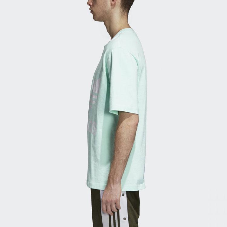 Adidas Originals Trefoil Large Logo Print Crew Neck T-Shirt Men Tops Mint-Green DH5839