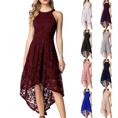 Damen-Cocktail-Partykleid mit floraler Spitze, knielanges Brautjungfernkleid