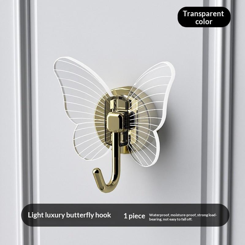 Butterfly Shaped Self Adhesive Wall Hooks No Drill Up To 8KG Load Bearing Hangers for Bathroom Kitchen Coat Towel Hanging