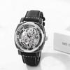 Men's Automatic Skeleton Watch with Genuine Leather Strap: Roman Numerals, Analog Display, 3ATM Water Resistance, Stylish Accessory for Leisure and