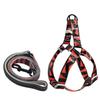 Dog Harness Dog Leash Three-piece Collar Chest Back Pet Leash Printed Dog Leash Pet Supplies