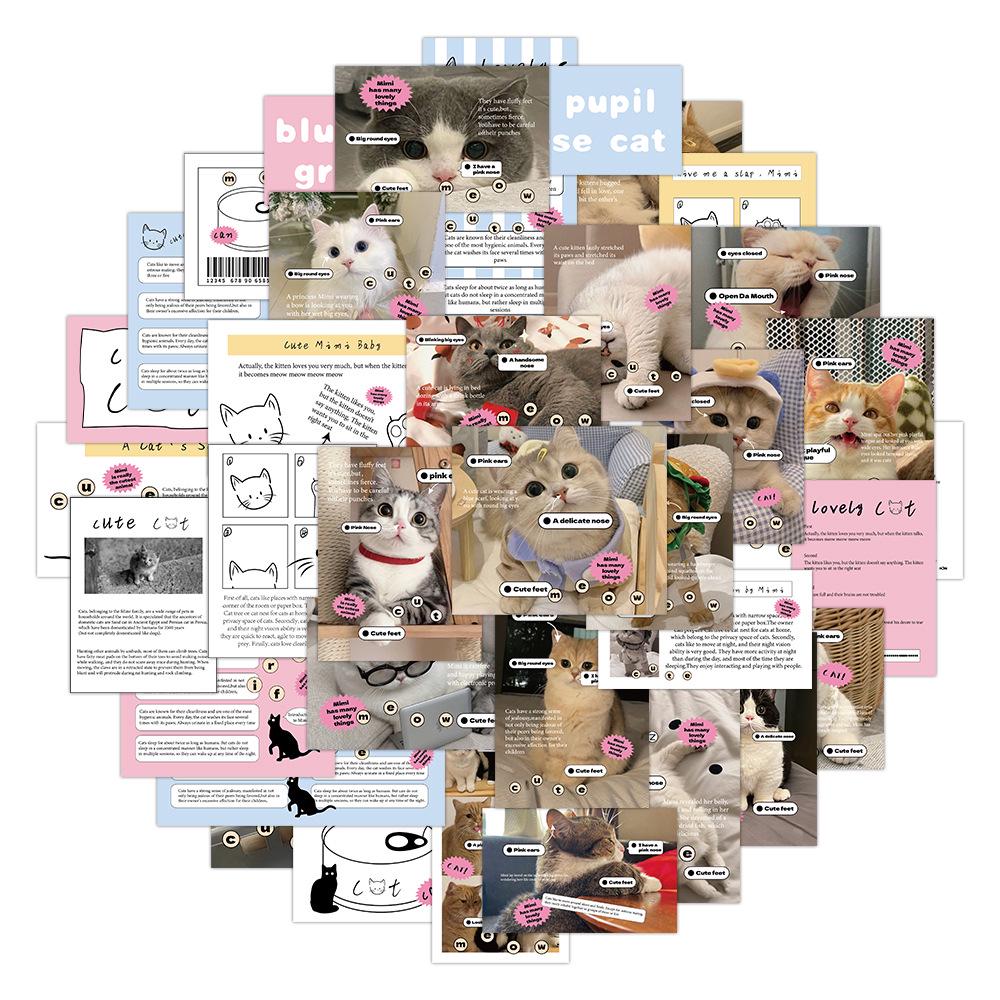 1800 Realistic Cartoon Kitten Stickers: Cute Cat Graffiti Collection for Creative Decoration