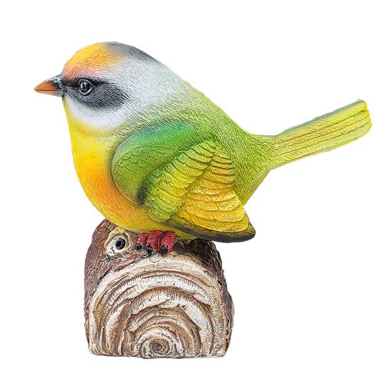 Bird Ornament with Light-Triggered Bird Sound Lifelike Look Decorative Bird Sculpture Garden Courtyard Decor