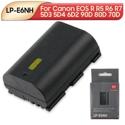 Rechargeable Lithium Battery For Canon EOS R R5 R6 R7 5D3 5D4 6D2 90D 80D 70D 60D LP-E6NH Camera Battery 2130mAh