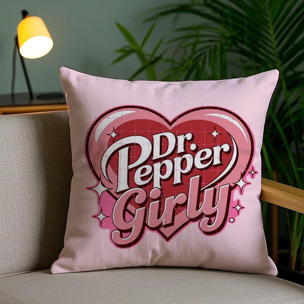 Cherry Drink D-Dr-P-Pepper Cushion Cover Soft Short Plush Double-Sided Printing Home Decor Machine Washable Pillow Case Gift