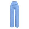 Women Elastic High Waist Pant Casual Fit Wide Leg Long Pants Trousers With Pockets